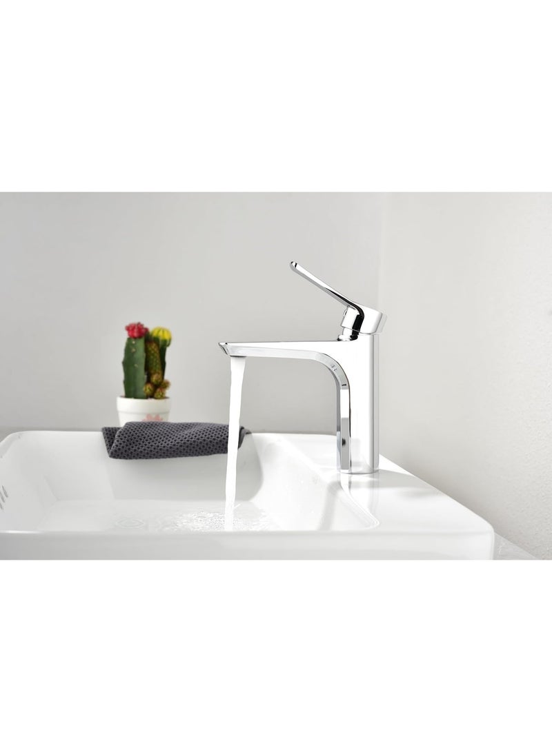 واي دي صنبور حوض حمام عصري بمقبض واحد، صنبور خلاط حوض طويل، يُثبت على سطح الحوض، يتميز بتدفق مياه سلس، سهل التركيب. - Image 4